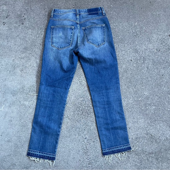 AMO Embroidered Blue Cropped Jeans - Picture 2 of 7